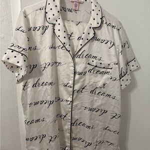 Victoria's Secret White and Black Script Women’s Shirt